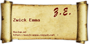Zwick Emma névjegykártya