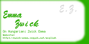 emma zwick business card